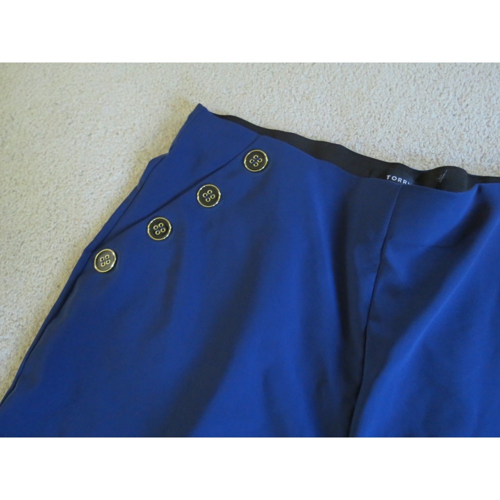 Torrid Blue Stretch Sailor Button Wide Leg Pants Womens Size 20 Regular - Picture 3 of 14